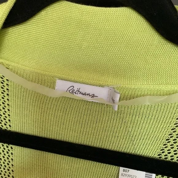 Lime Green Open-Front Women's cardigan. XL - Picture 5 of 8